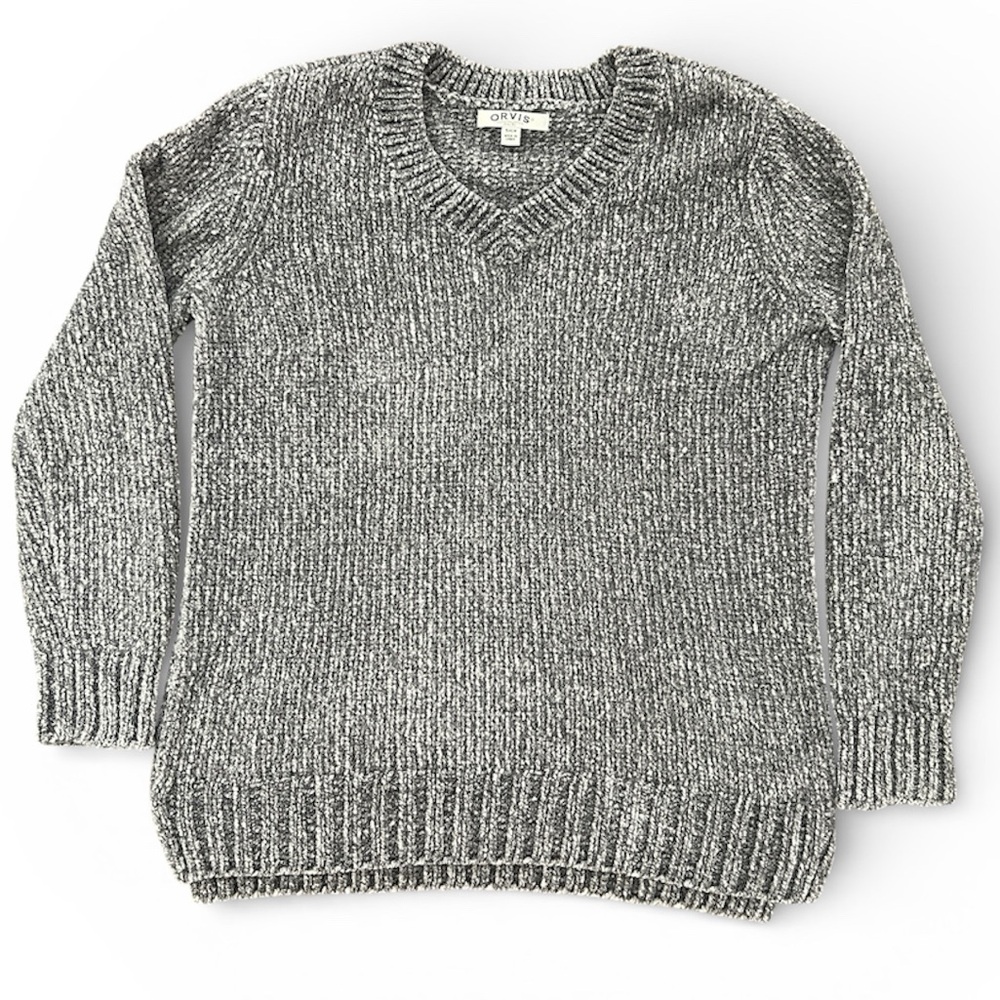 Orvis Women’s Charcoal V-Neck Sweater Size Small
